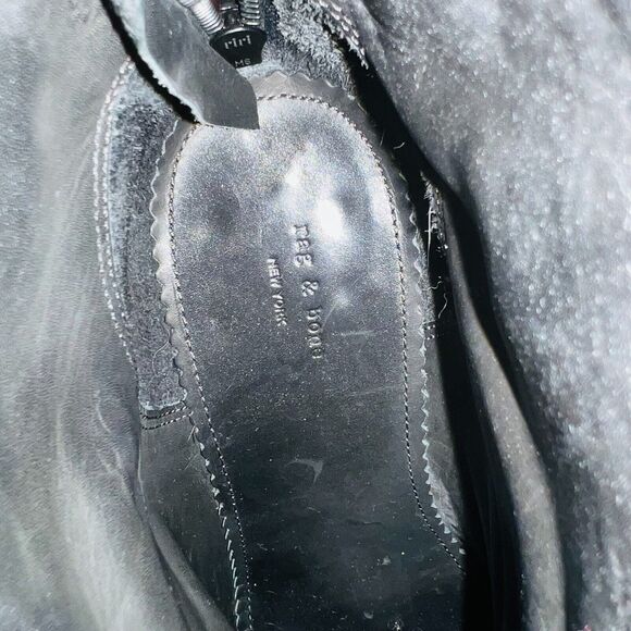 Rag and Bone Boots Womens 8.5 Black Distressed Leather Heeled Ankle Bootie Shoes - Picture 9 of 10